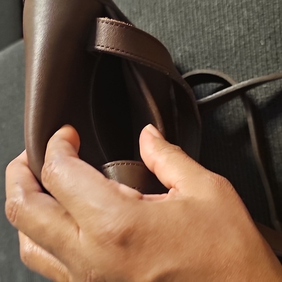 Brown Leather Crossbody Bag with Gold Accent - Picture 3 of 4